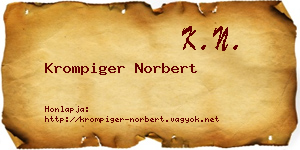 Krompiger Norbert névjegykártya