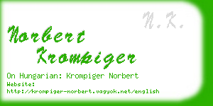 norbert krompiger business card